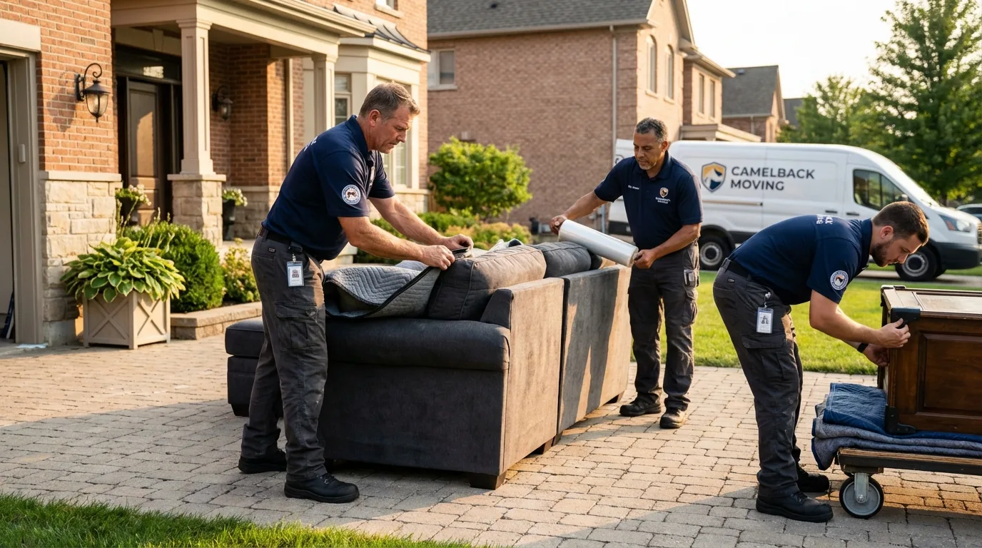 Large estate moving crew wrapping furniture in Moultrie, GA